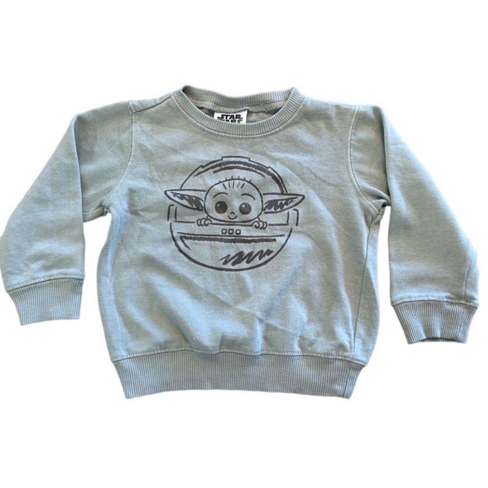 STAR WARS THE MANDALORIAN Toddler The Child Baby - Yoda Sweatshirt in Green 3T